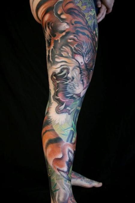 Tattoos - Tiger Leg Sleeve - 105069