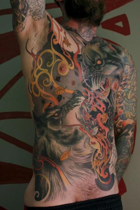 Tattoos - Wolf Front Piece - 105070