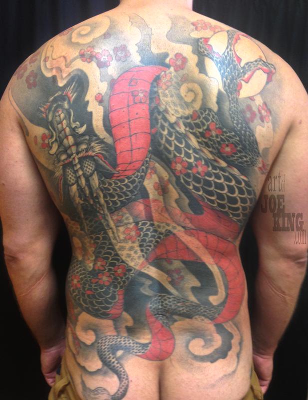 Black Dragon Full Back by Joe King: TattooNOW