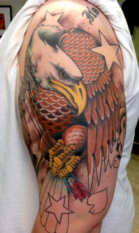 Tattoos - Bald Eagle with Arrows - 75781