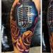 Tattoos - microphone with roses - 78662