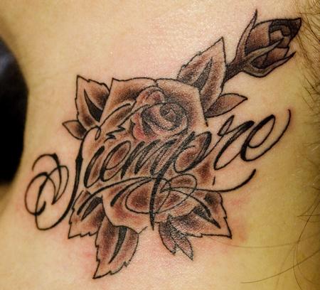 Tattoos - Neck lettering by Eddie Molina - 68752