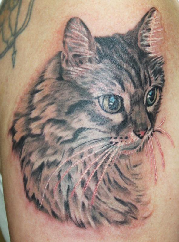 Portrait Of A Cat By David Dettloff TattooNOW