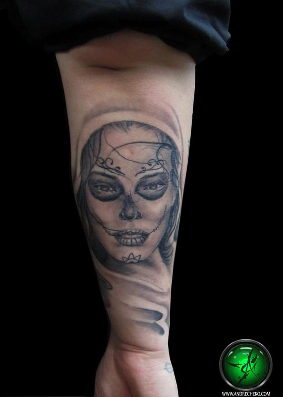 Day of the dead girl tattoo by Andre Cheko: TattooNOW