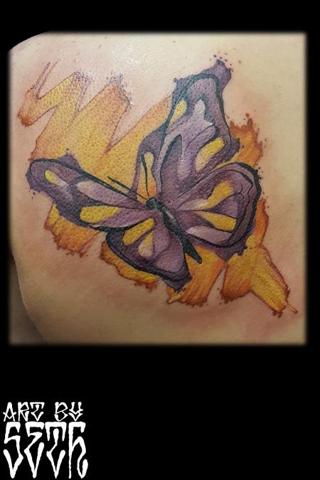 Tattoos - Watercolor Abstract Butterfly - 114799