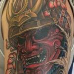 Tattoos - Japanese Samurai War Mask Tattoo - 101709
