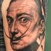 Tattoos - Black and Grey Salvador Dali portrait tattoo - 94383