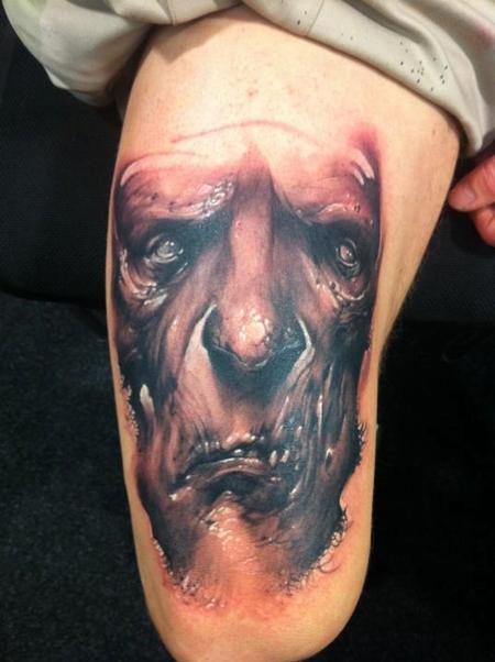Tattoos - Creepy face tattoo - 60058