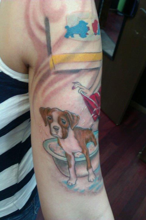Wet Dog Tattoo by TonyMitchell: TattooNOW Wet Dog Tattoo by TonyMitchell: TattooNOW