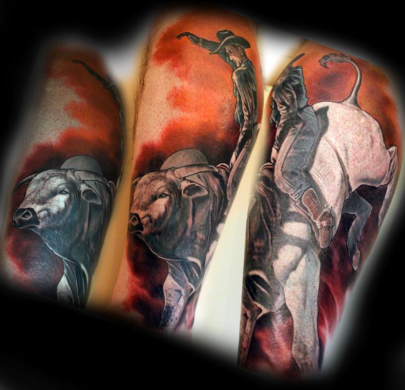 Bull Rider by Tony Adamson: TattooNOW