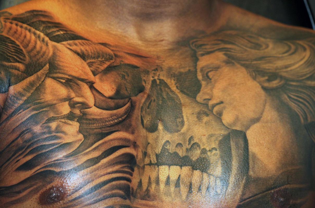 Good Vs Evil By Tony Adamson Tattoonow