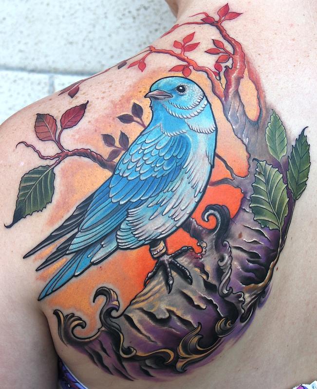 Mountain Bluebird by Tony Adamson: TattooNOW