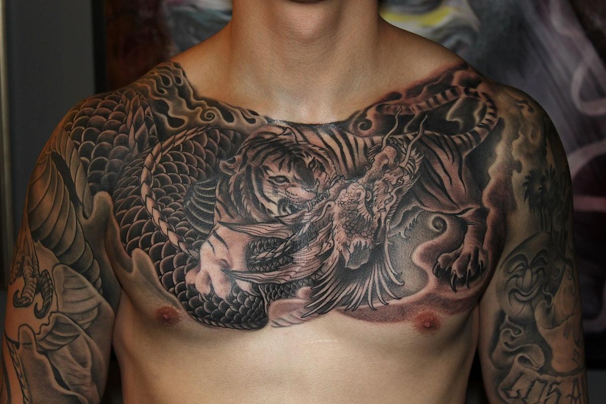 Dragon/Tiger by Tony Adamson: TattooNOW