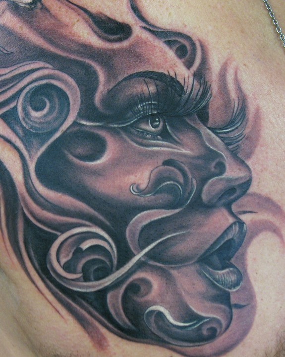 Girl Face tattoo by Lena Art  Post 24642