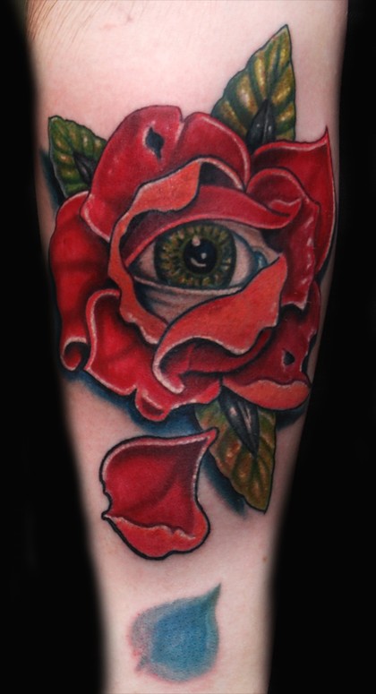 Eye and Roses Temporary Tattoo  EasyTatt