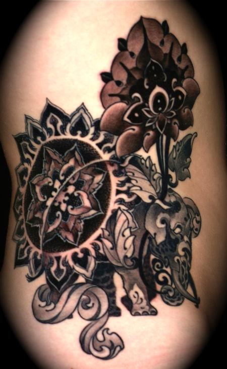 Tattoos - elephant mandala - 65389
