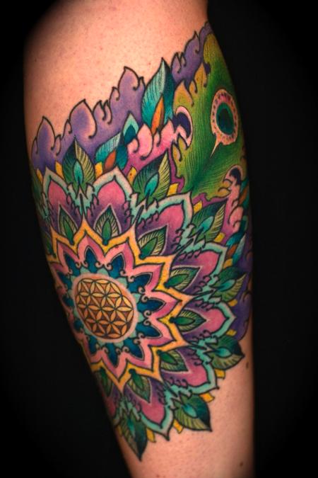 Tattoos - peacock feather mandala - 65390