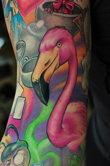 Tattoos - pink flamingo tattoo - 58656