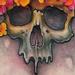 Tattoos - Skull and flowers chest tattoo detail - 58645