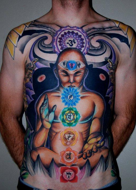 Chakras Torso Tattoo by Vic Back: TattooNOW