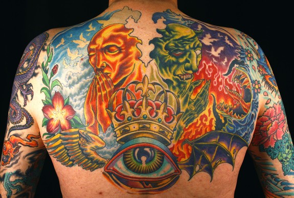 Good And Evil Backpiece By Canman Tattoonow