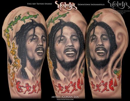 Tattoos - Bob Marley Reggae Tribute Tattoo  - 75881