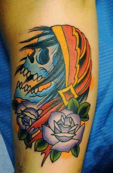 Tattoos - Traditional Skull Tattoo - 61608