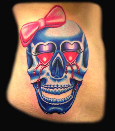 Crying Blood Skull by Aaron Goolsby: TattooNOW
