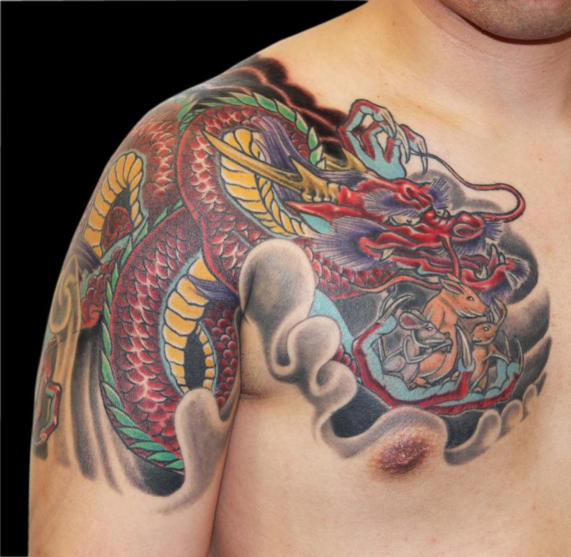 Hand drawn dragon.Chinese dragon tattoo.Black and white Traditional  Japanese dragon.Dragon coloring book. - Stock Image - Everypixel