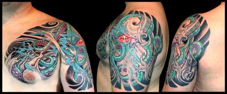 Tattoos - Octopus, Wind, Waves and Lightning  - 79393