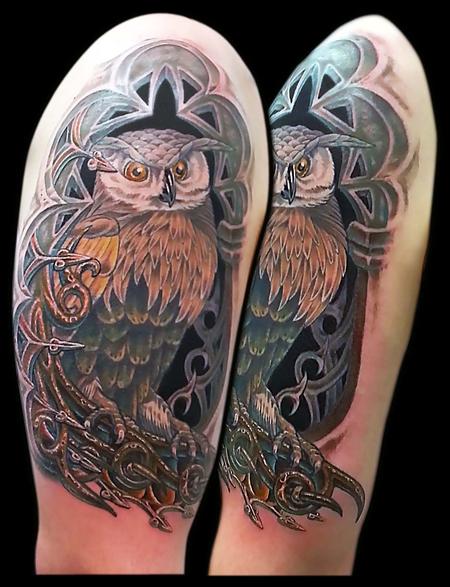 Tattoos - Owl in an Alcove Cover Up - 79379
