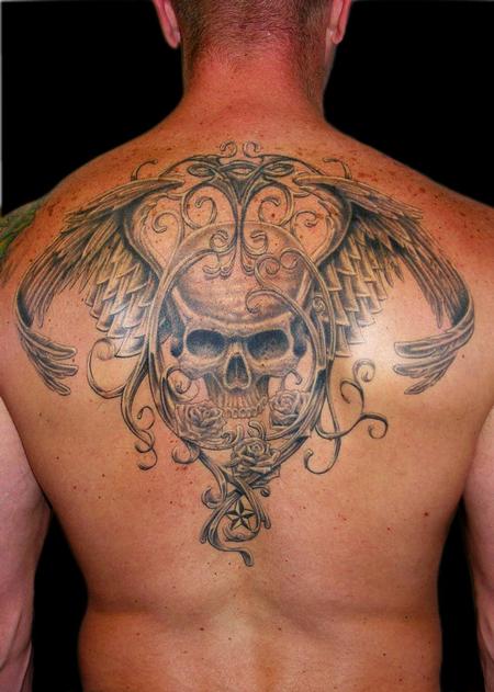 Tattoos - Winged Skull and Filigree - 79365
