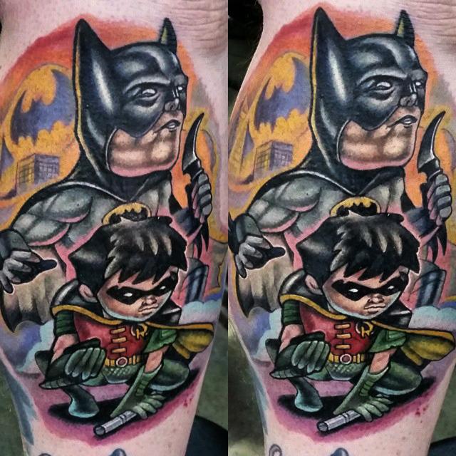 Batman and Robin by Adam Aguas: TattooNOW Batman and Robin by Adam Aguas: TattooNOW