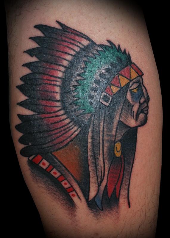 Ben Corday Inspired Indian Chief Tattoo by Adam Lauricella TattooNOW