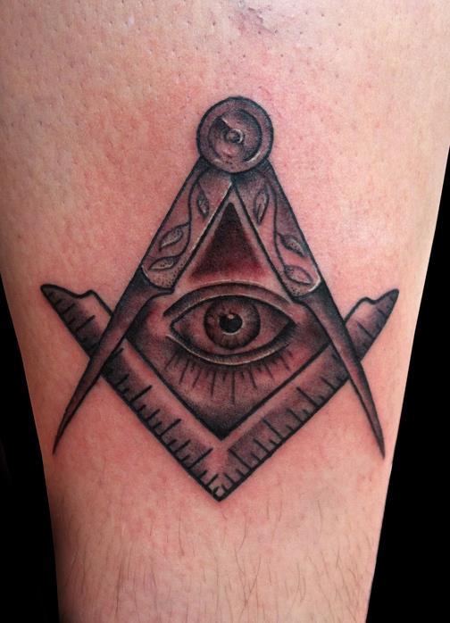 Masonic square and compass tattoo by adam lauricella tattoonow
