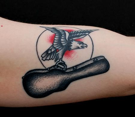 Tattoos - Traditional Bird and Guitar Tattoo - 84287