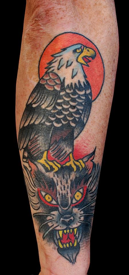 Tattoos - Folk Wolf and Eagle Totem - 89777