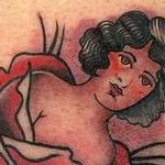Tattoos - Traditional Girl and Rose Tattoo - 114152