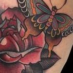 Tattoos - Butterfly and Rose Tattoo - 122645