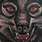 Tattoos - Folk Wolf Tattoo - 102301