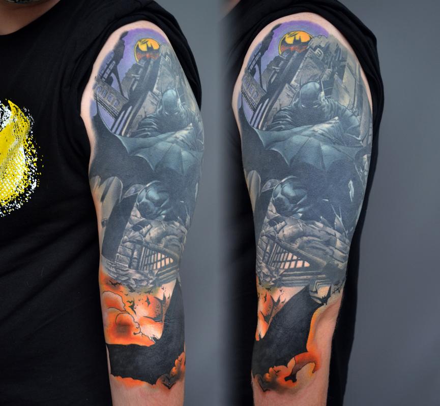 BatMan Cover up Arm Tattoo by Alan Aldred: TattooNOW