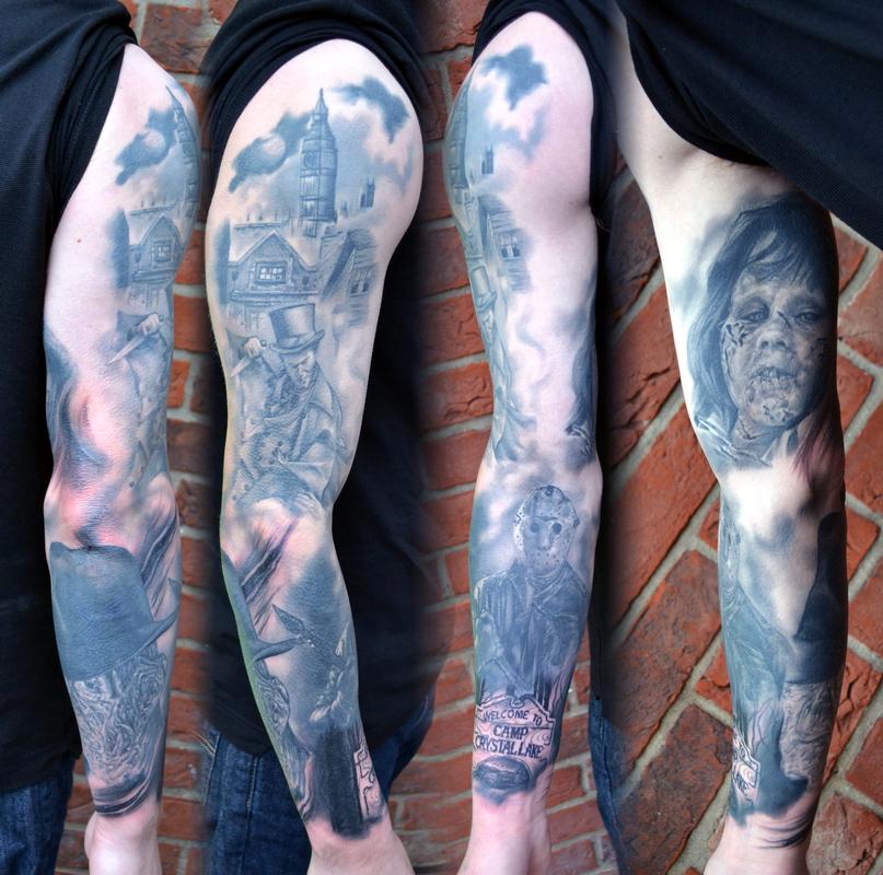Horror Movie Leg Sleeve by Pepper TattooNOW