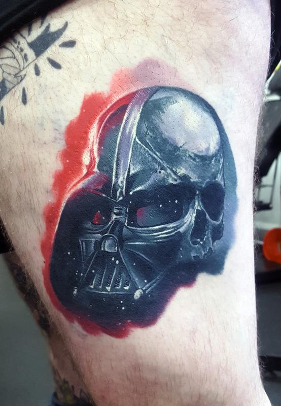 Healed Darth Vader Tattoo by Alan Aldred TattooNOW