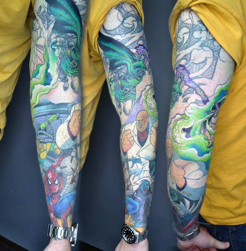 Full colored looney toones on full sleeve  Tattoo PicturesTattoo  Pictures