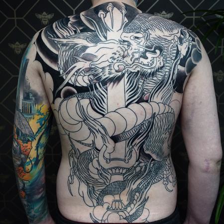 Tattoos - Dragon Backpiece Work In Progress - 145272