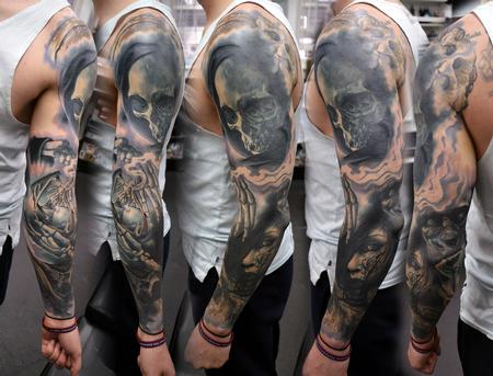Tattoos - Grim Reaper / Death Sleeve Tattoo - 126525
