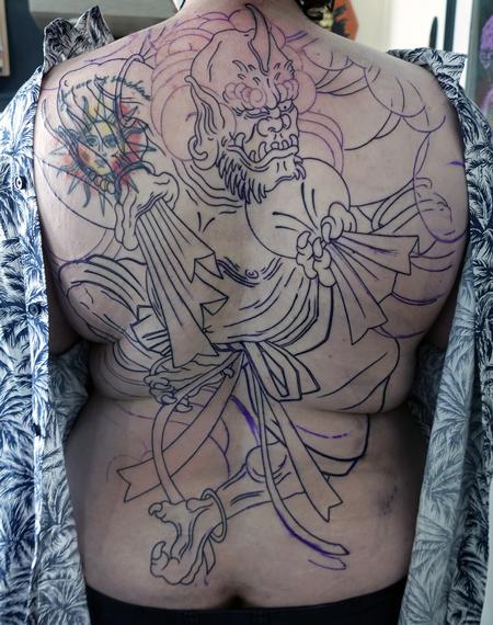 Fujin, The God of Winds Tattoo Design Thumbnail