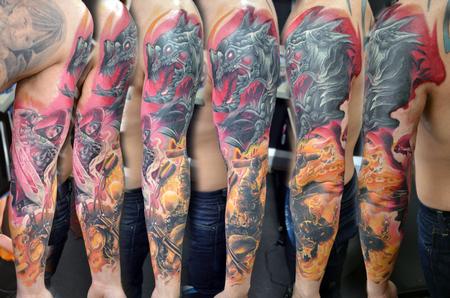 Tattoos - Ghost Rider / Guillotine Marvel Sleeve - 132501