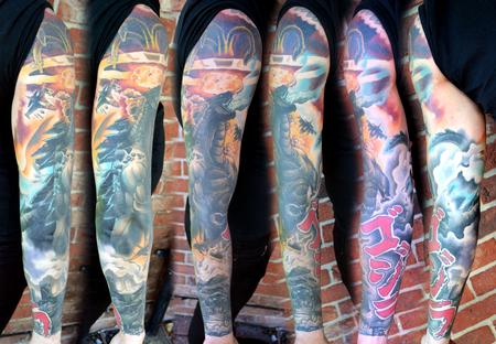 Tattoos - Godzilla sleeve tattoo - 128068