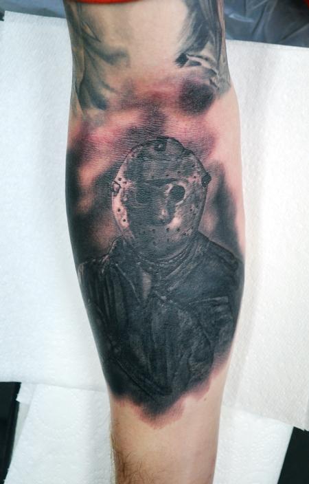 Tattoos - Black and Grey Jason Voorhees - 121957